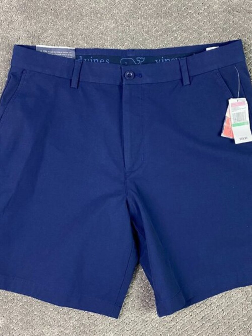 Vineyard Vines Performance Breaker Shorts Men's 35 Classic Fit 8" Deep Bay Blue